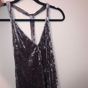 Grey velvet tank top